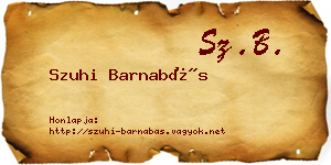 Szuhi Barnabás névjegykártya