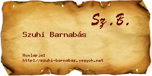 Szuhi Barnabás névjegykártya